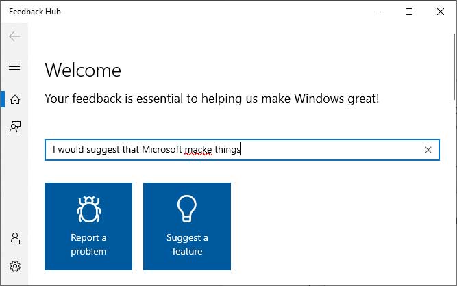 Windows Feedback Hub
