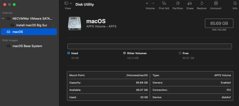 macOS disk utility