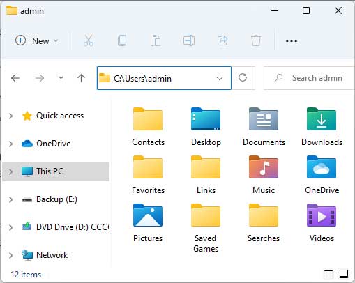 Windows Default Folders