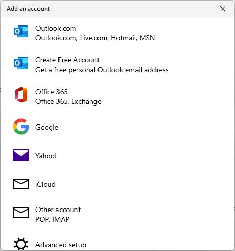 Windows 11 Add a new account