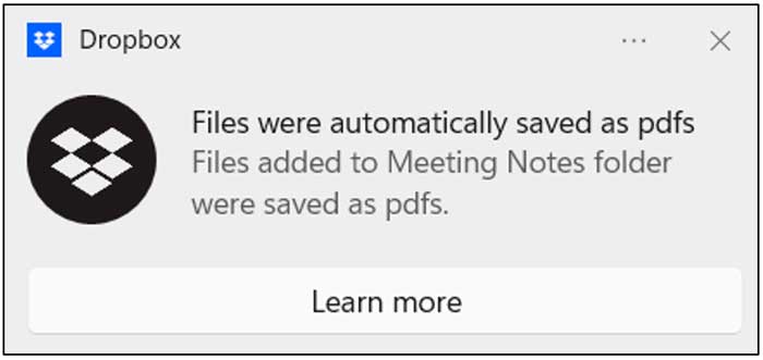 Automated Folders add files notification