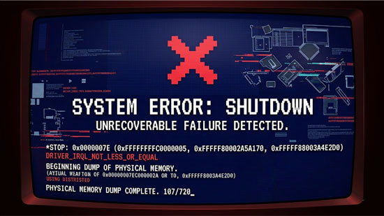 System shutting down due to error