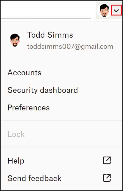 Dropbox Passwords security dashboard