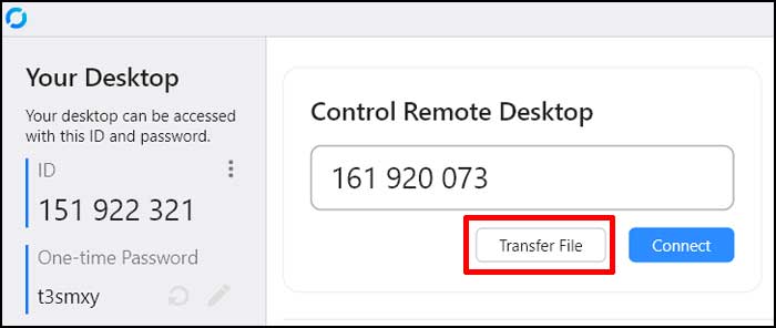 RustDesk remote file transfer tool