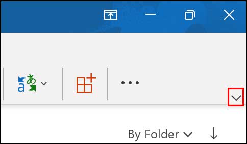 Outlook toggle new and old ribbon interface