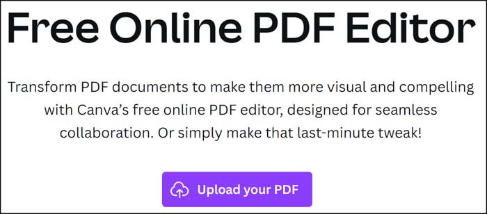 Canva PDF Editor Website
