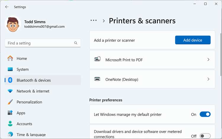Windows 11 Printers & Scanners