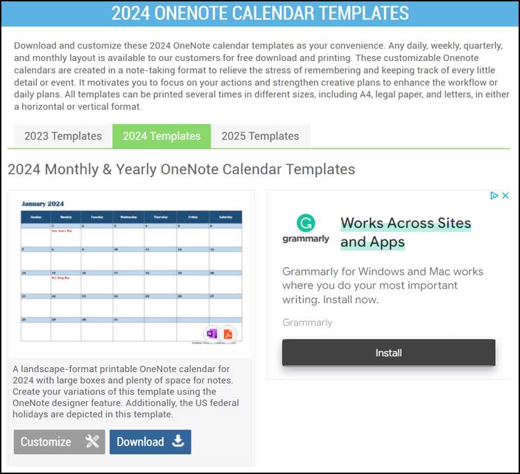 Calendar Labs download Calendar template