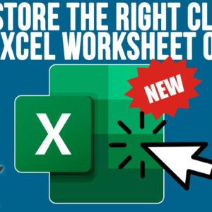 How to restore the missing right click new Excel workbook option in Windows