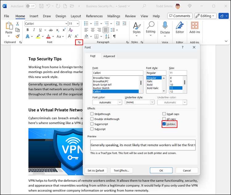 How to Hide and Unhide Text and Images in Microsoft Word