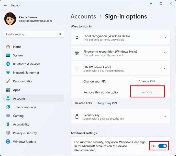 How to Remove the Windows Hello PIN So You Can Login with Your Password