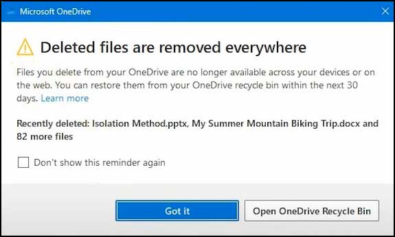 OneDrive Deleted Files are Moved from Everywhere