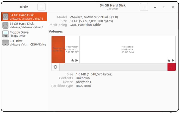 Ubuntu Linux Disk Manager Tool