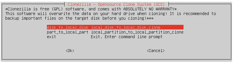 Then you will choose the disk to local disk option since both hard drives are in the same computer.