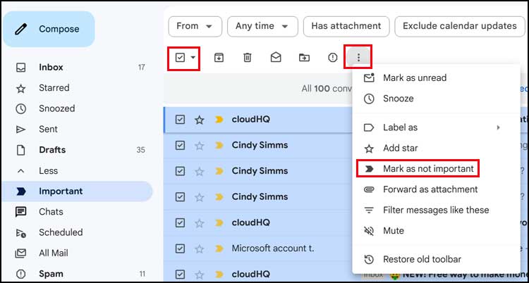 Gmail mark as important