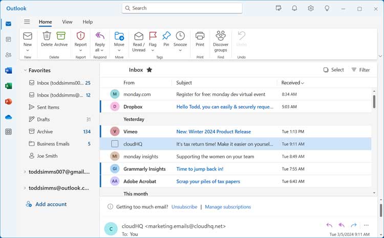 The New Outlook for Windows E-Mail App