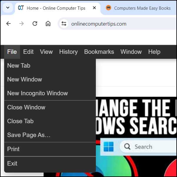 Add a Menu Toolbar to Google Chrome or Microsoft Edge
