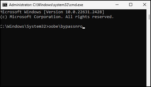 How to Install Windows with a Local Account or with no Internet Connection oobe\bypassnro