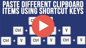 Video - Setup Shortcut Keys to Paste Selected Clipboard Items as Needed