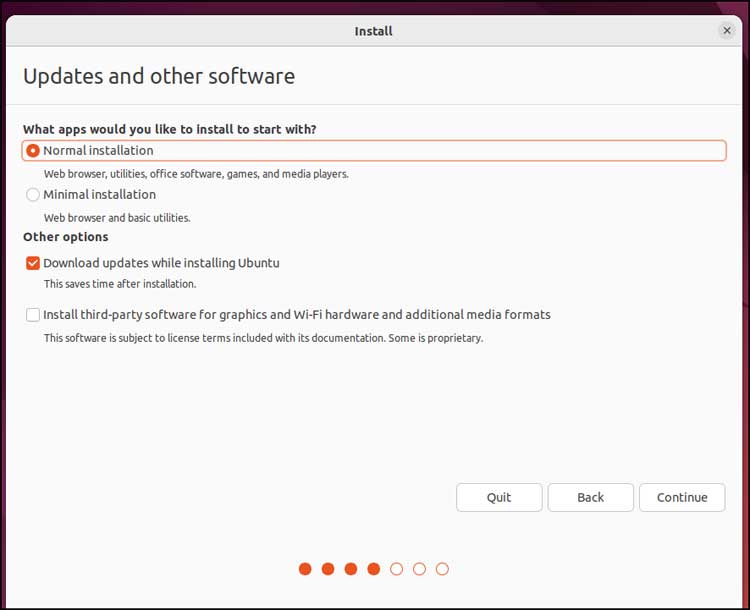 Ubuntu Linux Normal installation