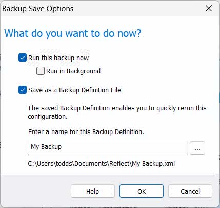 Macrium Backup Save Options