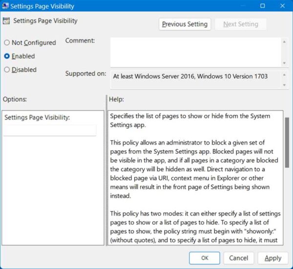 How to Show or Hide Specific Windows Settings - Online Computer Tips