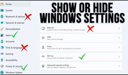 How to Show or Hide Specific Windows Settings
