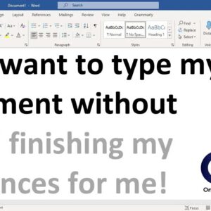 Disable suggested text as you type in Word
