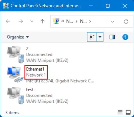 Network and Sharing Center - Change adapter settings