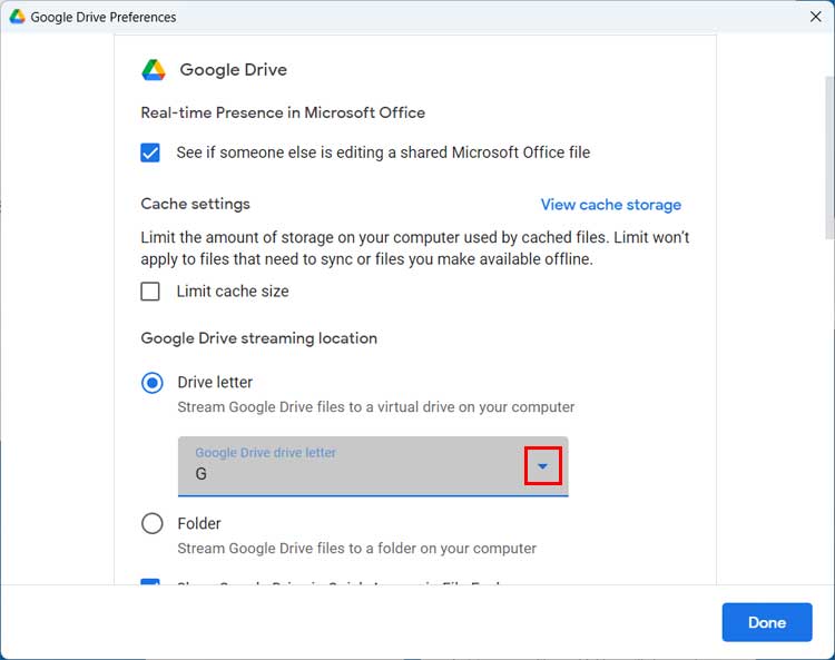 How to Change Your Google Drive Desktop Client Drive Letter or Change it to a Local Folder