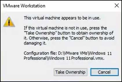 How to Fix the VMware Workstation The Virtual Machine Appears to Be in Use Error
