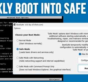 Configure Your Computer to Boot into Various Safe Mode Configurations & Enable the F8 Key