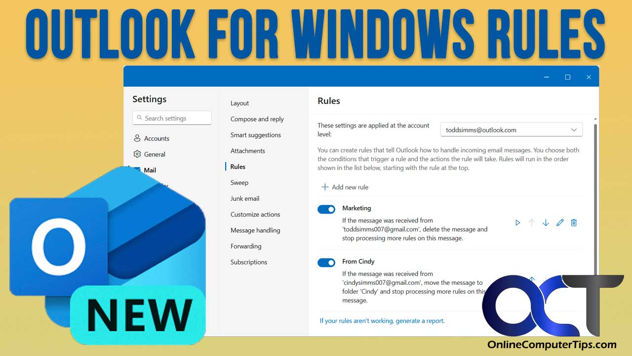 How to Configure Rules in the New Outlook for Windows Email Client
