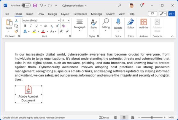 3 Ways to Insert a PDF File into a Microsoft Word Document - Online ...