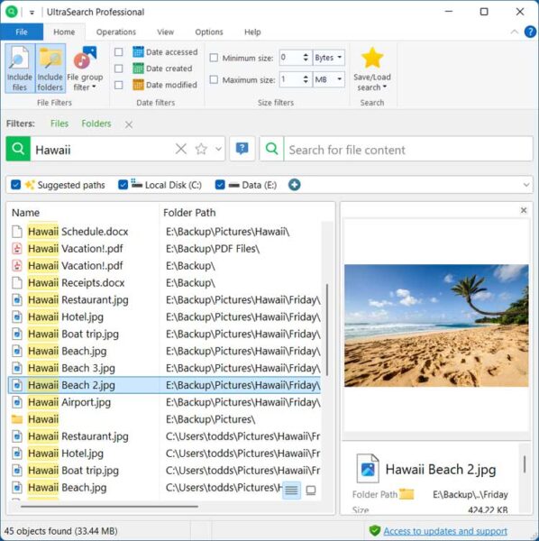 UltraSearch, the Advanced File and Folder Search Tool - Online Computer ...