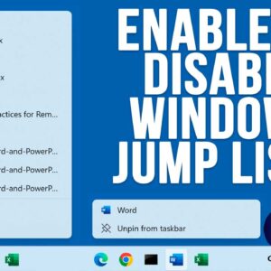 How to Enable or Disable Recent File History, Recommended and Folder Jump Lists in Windows 11
