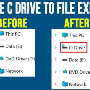 Add the Windows C Drive under This PC in the Navigation Pane of File Explorer
