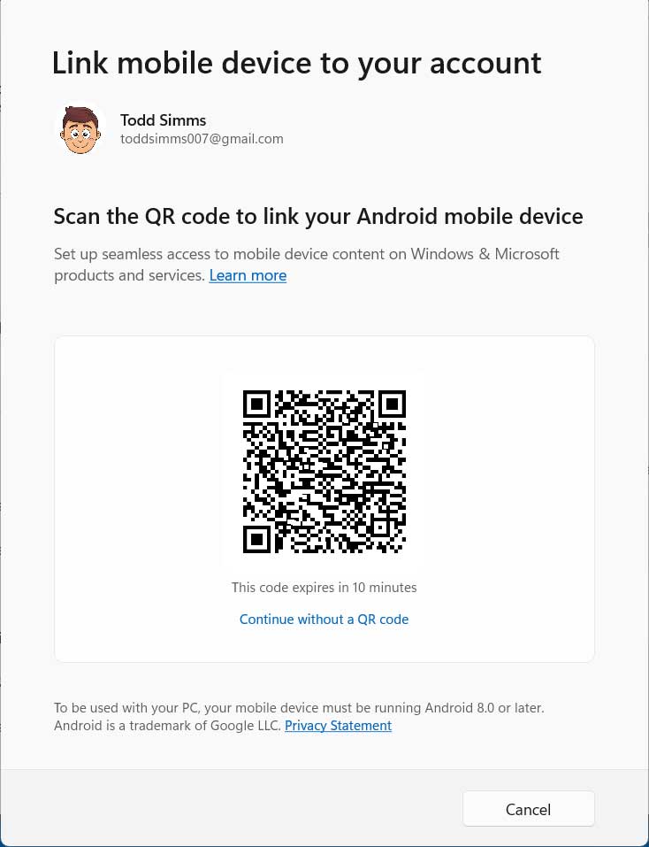 Phone Link QR Code