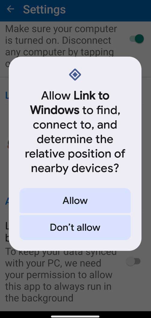 Link to Windows app