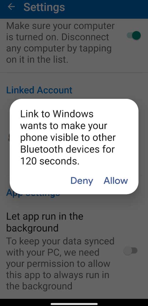 Link to Windows app