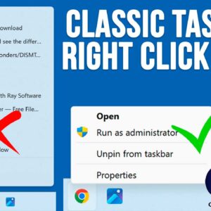 How to Restore the Classic Windows Taskbar Right Click Menu Options