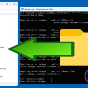 Backup your Windows drivers to a folder on your drive