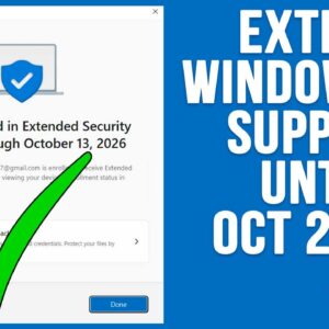 How to Extend Windows 10 Support for an Additional Year (October 2026)