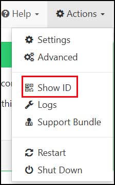 Syncthing show ID
