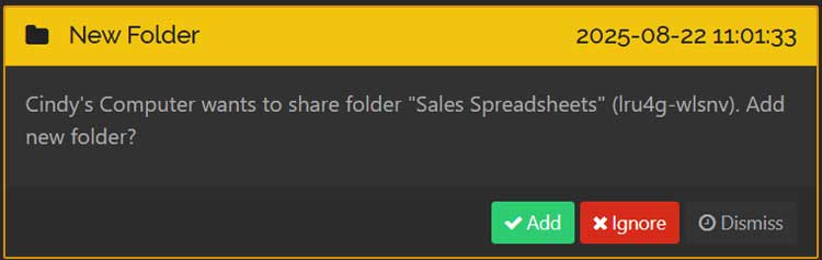 Syncthing add new folder