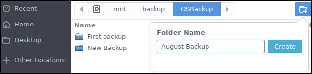 Rescuezilla select backup destination