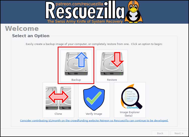 Rescuezilla Backup