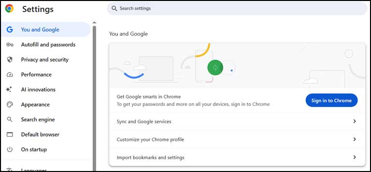 You and Google settings