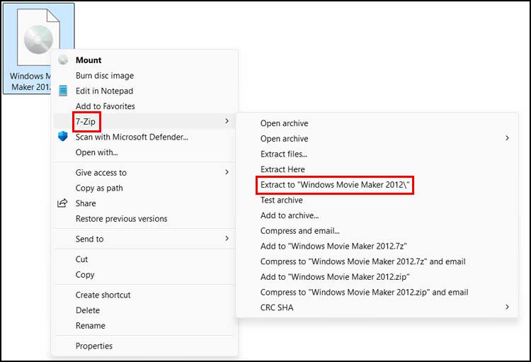 7-Zip extract ISO image file