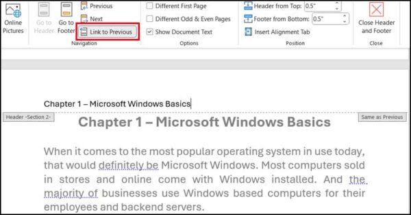 How to Add Individual Book Chapter Headers to a Word Document - Online ...
